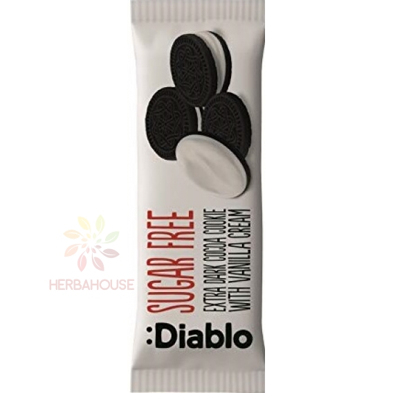 Obrázek pro Diablo Kakaové sušenky s vanilkovou náplní bez přidaného cukru se sladidlem (44g)