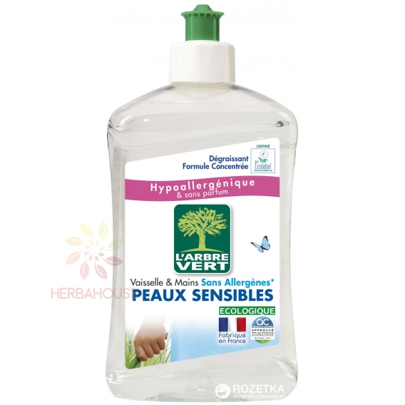 Obrázek pro L'Arbre Vert Sensitive hypoalergenní Tekutý prostředek na nádobí (500ml)