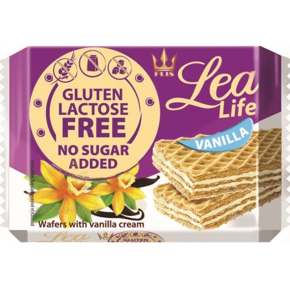Obrázek pro Flis Lea Life Bezlepkové oplatky s vanilkovou náplní bez cukru (95g)