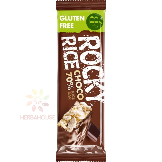Obrázek pro Benlian Food Rocky Rice Bezlepková rýžová tyčinka čokoláda 70% (18g)