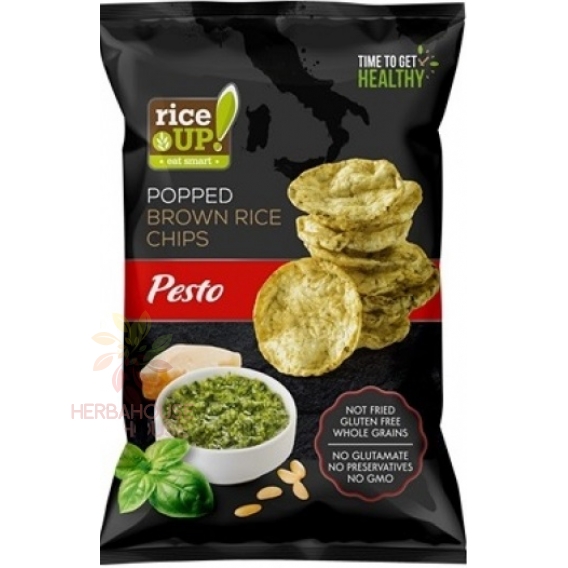 Obrázek pro Rice Up Bezlepkový rýžový chips s příchutí pesto (60g)