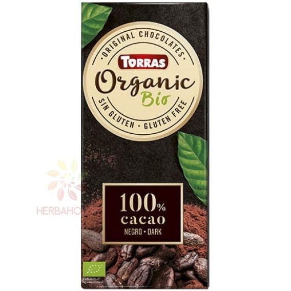 Obrázek pro Torras Bio Bezlepková Tmavá čokoláda 100% kakaa (100g)