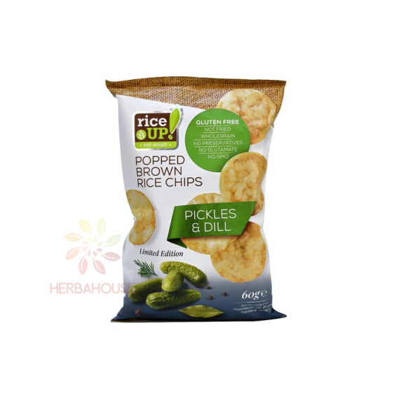 Obrázek pro Rice Up Bezlepkový rýžový chips s příchutí kyselé okurky a kopru (60g)