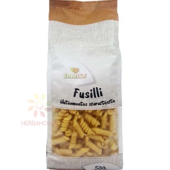Obrázek pro LoveDiet Bezlepkové kukuřičné těstoviny fusilli (500g)