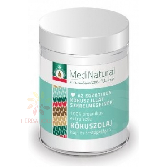 Obrázek pro Medinatural Organický, extra panenský Kokosový olej kondicionér na pokožku, vlasy (100ml)