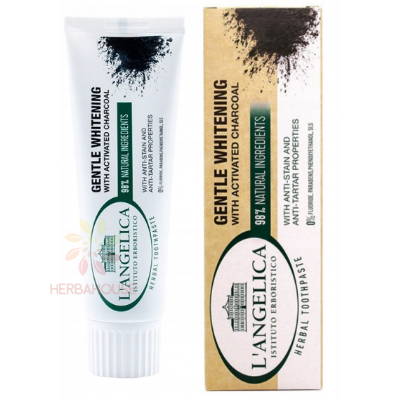 Obrázek pro L´Angelica Gentle Whitening Herbal Přírodní bělící zubní pasta s aktivním uhlím (75ml)