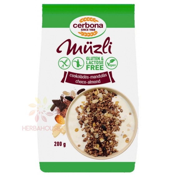 Obrázek pro Cerbona Bezlepkové Müsli čokoládově mandlové (200g)