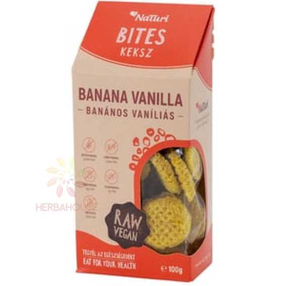 Obrázek pro NaTuri Bites Bezlepkové banánové vanilkové sušenky (100g)