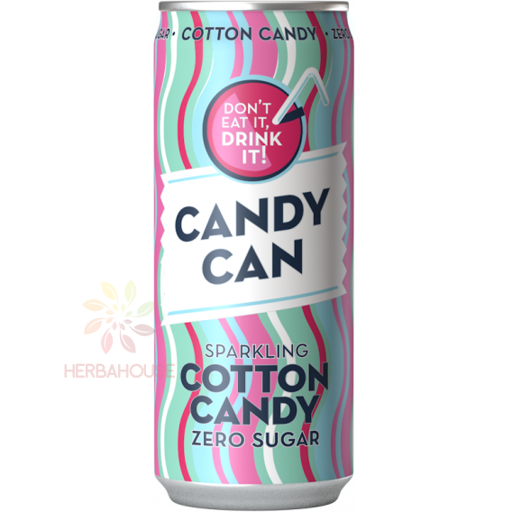 Obrázek pro Candy Can Sycený nápoj s příchutí cukrové vaty se sladidly (330ml)