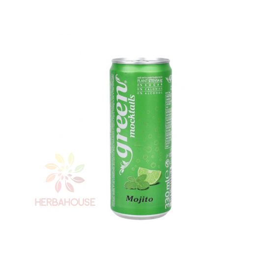 Obrázek pro Green Mocktails Sycený nápoj s příchutí Mojito se sladidly (330ml)