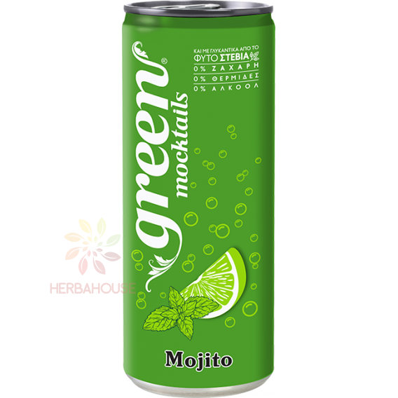 Obrázek pro Green Mocktails Sycený nápoj s příchutí Mojito se sladidly (330ml)
