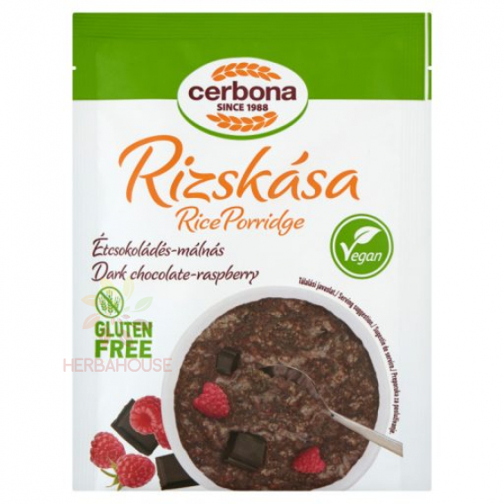 Obrázek pro Cerbona Vegan Bezlepková Rýžová kaše čokoláda malina (45g)
