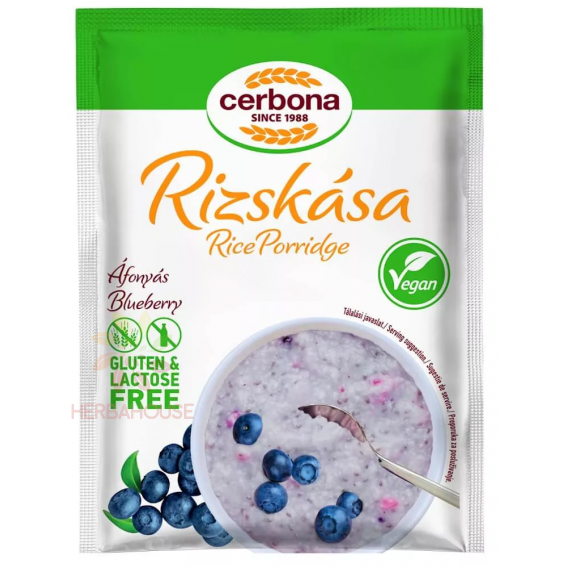 Obrázek pro Cerbona Vegan Bezlepková Rýžová kaše borůvky (45g)