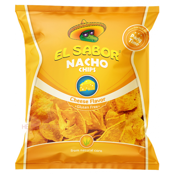 Obrázek pro El Sabor Bezlepkový Nachos chips se sýrovou příchutí (225g)