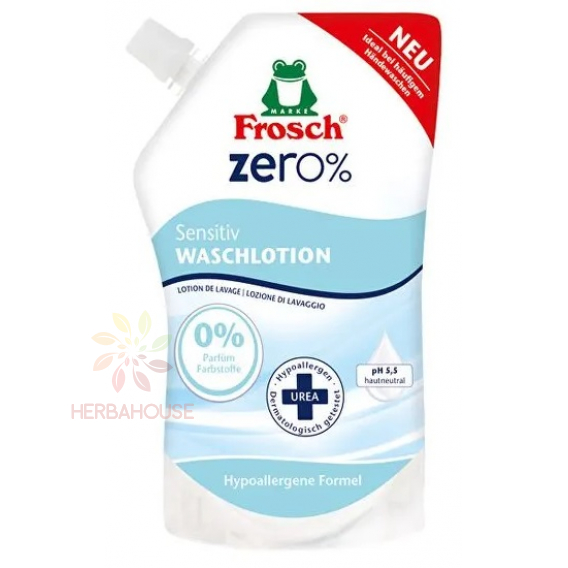 Obrázek pro Frosch Eko Sensitive Zero% Tekuté mýdlo pro citlivou pokožku - náhradní náplň (500ml)