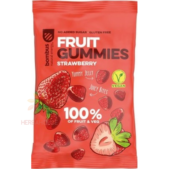 Obrázek pro Bombus Fruit Energy Gummies gumové bonbóny jahodové (35g)