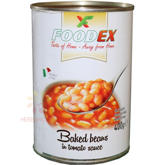 Obrázek pro Foodex Bílé fazole v rajčatové omáčce (400g)