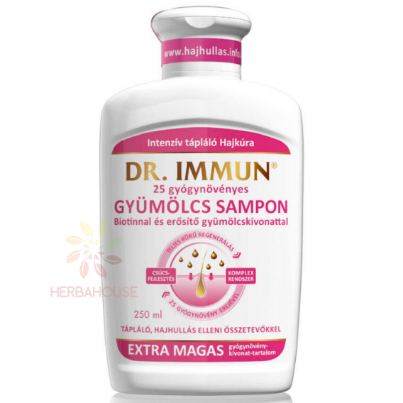 Obrázek pro Dr.Immun® 25 bylinný šampon s biotinem a posilujícím ovocným extraktem proti vypadávání vlasů a lupům (250ml)