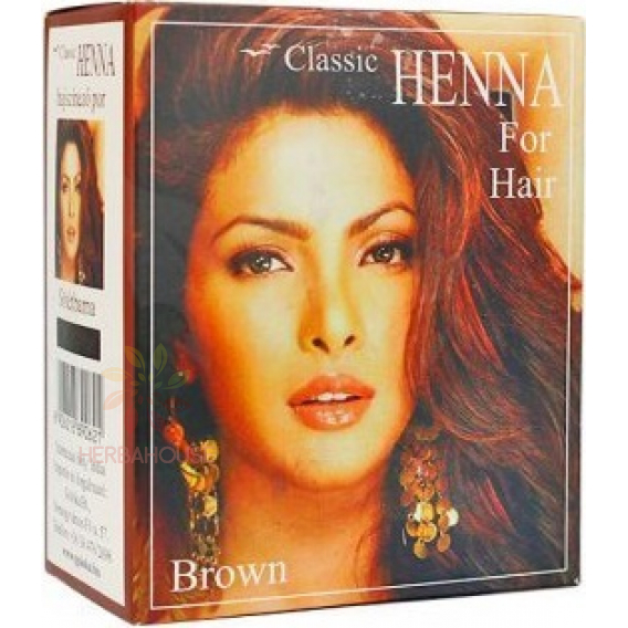 Obrázek pro Classic Henna barva na vlasy v prášku - tmavě hnědá (100g)