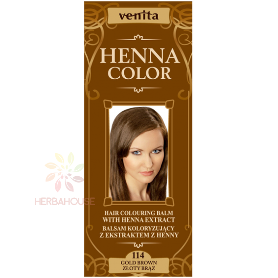 Obrázek pro Venita Henna Color přírodní barva na vlasy 114 - zlatohnědá (75ml)