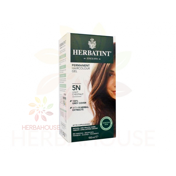 Obrázek pro Herbatint Přírodní permanentní barva na vlasy 5N - světlý kaštan (150ml)