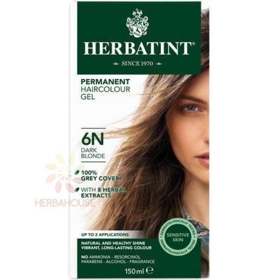 Obrázek pro Herbatint Přírodní permanentní barva na vlasy 6N - tmavá blond (150ml)