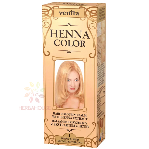 Obrázek pro Venita Henna Color přírodní barva na vlasy 1 - sluneční blond (75ml)