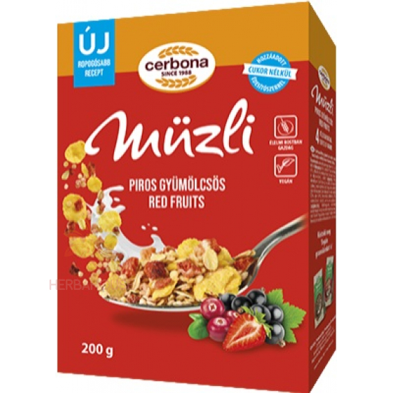 Obrázek pro Cerbona Red Fruits Müsli se sladidlem červené ovoce (200g)