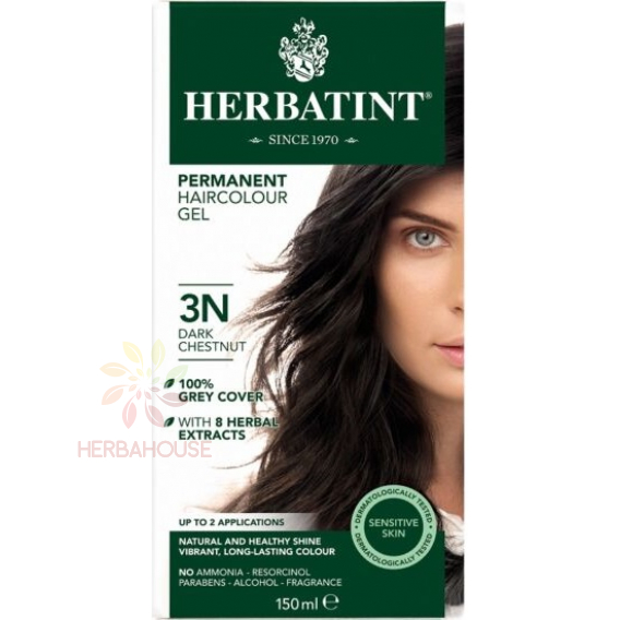 Obrázek pro Herbatint Přírodní permanentní barva na vlasy 3N - tmavý kaštan (150ml)