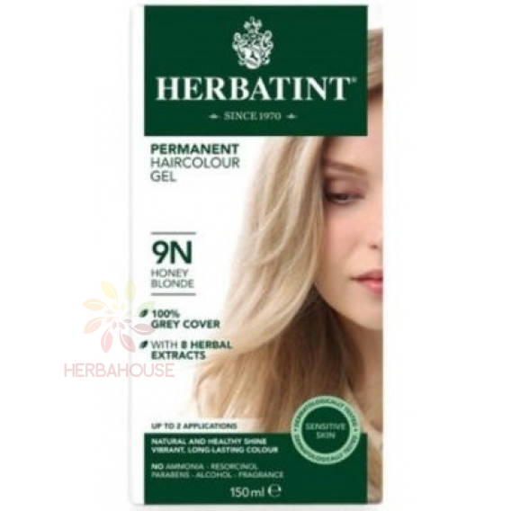 Obrázek pro Herbatint Přírodní permanentní barva na vlasy 9N - medová blond (150ml)