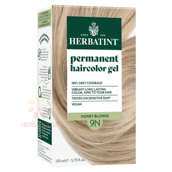 Obrázek pro Herbatint Přírodní permanentní barva na vlasy 9N - medová blond (170ml)