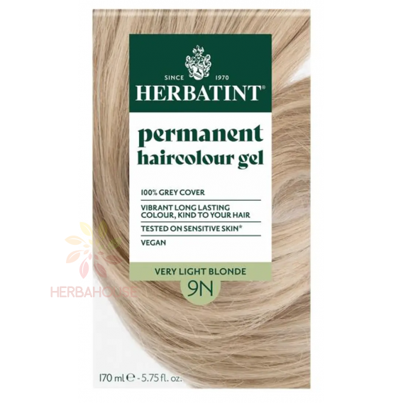 Obrázek pro Herbatint Přírodní permanentní barva na vlasy 9N - medová blond (170ml)