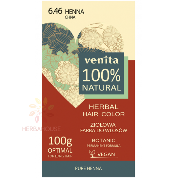 Obrázek pro Venita 100% přírodní barva na vlasy 6.46 - henna červená (100g)