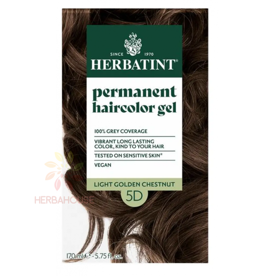 Obrázek pro Herbatint Přírodní permanentní barva na vlasy 5D - světlý zlatý kaštan (170ml)
