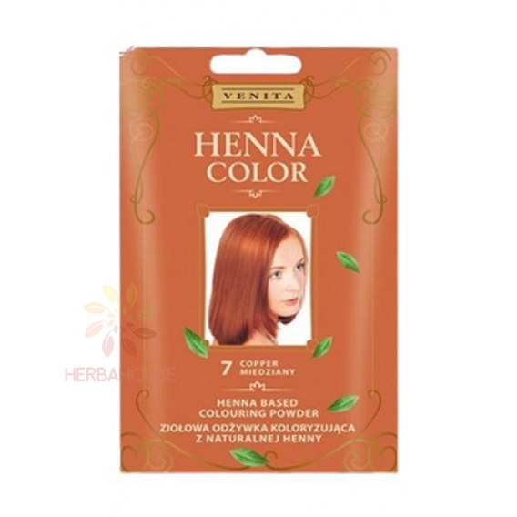 Obrázek pro Venita Henna Color přírodní prášek pro barvení vlasů 7 - rezavá červená (25g)