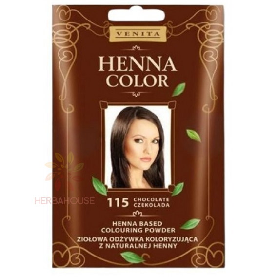Obrázek pro Venita Henna Color přírodní prášek pro barvení vlasů 115 - čokoládově hnědá (25g)
