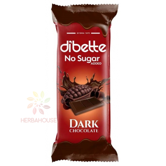 Obrázek pro Dibette Hořká čokoláda se sladidlem (20g)