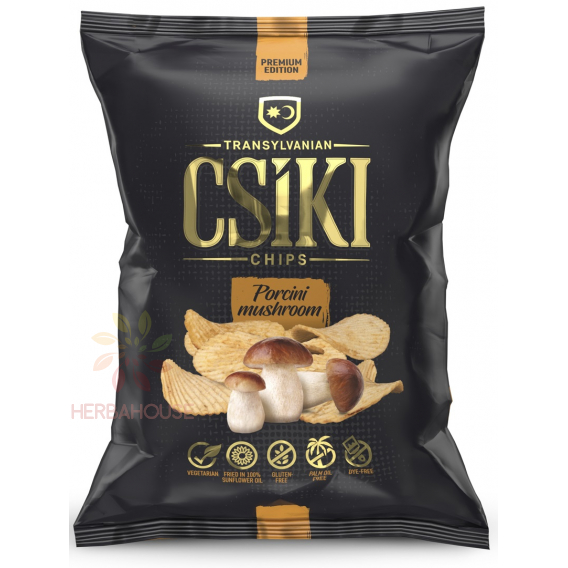 Obrázek pro Csíki Chips Bezlepkové bramborové chipsy ochucené hřibem smrkovým (60g)