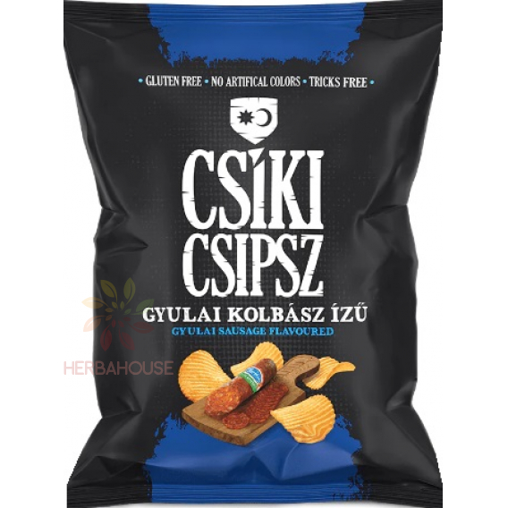 Obrázek pro Csíki Chips Bezlepkové zemiakové chipsy ochutené Gyulai klobásou (50g)