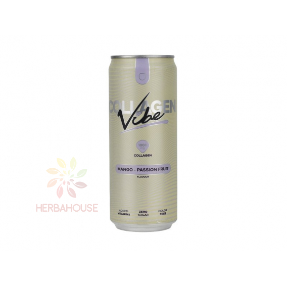 Obrázek pro Vibe Collagen Sycený nápoj s kolagenem a sladidly mango marakuja (330ml)