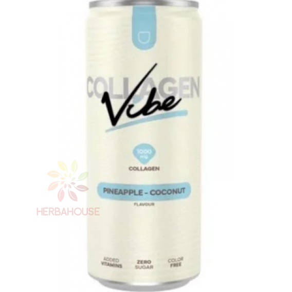 Obrázek pro Vibe Collagen Sycený nápoj s kolagenem a sladidly ananas kokos (330ml)
